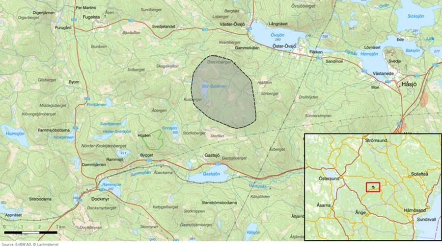 Karta över projektområdet i Kusberget